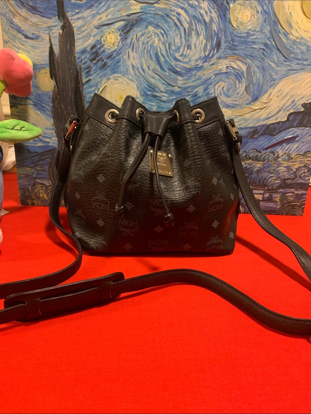 MCM Monogram drawstring Bucket Crossbody